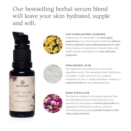Annmarie Skin Care Anti-Aging Serum (Travel Size) ? For Dry Skin & Fine Lines ? Lightweight Day Facial Serum with Aloe Vera & Hyaluronic Acid ? 15ml (0.5 fl oz)