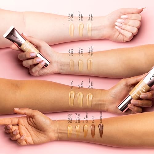 MCoBeauty - Miracle Flawless Skin Liquid Foundation - Medium Warm Shade - Buildable Dewy-Finish Formula with Hyaluronic Acid, Coconut Water and Rose Flower Water - Beauty Products