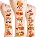 96 PCS Funny Fox Pre-Cut Temporary Tattoos for Kids | Super Cute Themed Birthday Party Favors, Supplies, Decorations, Jungle Animal Fake Tattoo Stickers, School Rewards Prizes & Gifts For Boys & Girls