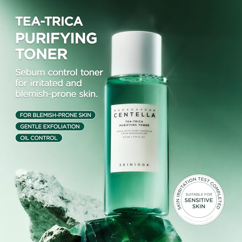 SKIN1004 Tea-Trica Purifying Toner, Korean Toner with Tea Tree & BHA, Centella Toner for Oil Control & Hydration, Lightweight Astringent for Soothing & Refreshing, Korean Skin Care, 7.10 fl.oz / 210ml