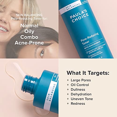Paula's Choice 2% BHA Liquid Exfoliant & Skin Balancing Toner, Minimizes Clogged, Enlarged Pores with Salicylic Acid & Niacinamide, for Combination & Oily Skin, Fragrance-Free, Set of 2