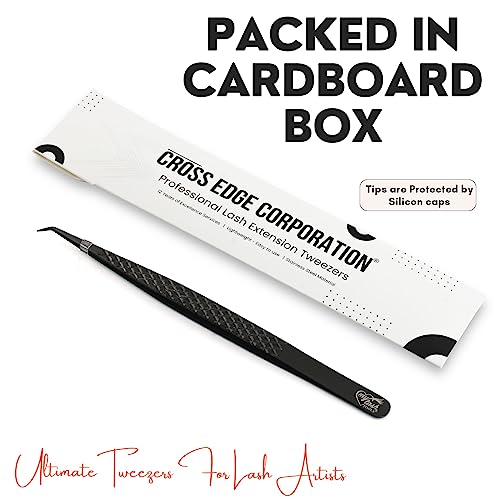 My Lash Tools Eyelash Extension Curved Degree Tweezers for Isolation Lash Extensions 14cm, Best for Individual Isolation & Classic Lashes Japanese Stainless Steel Eyelash Twisers (Black x)
