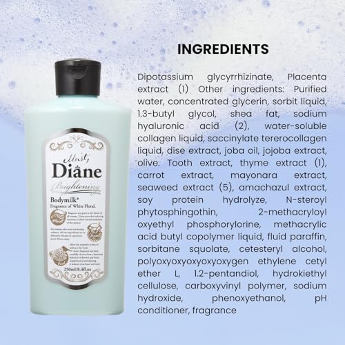 Moist Diane Bodymilk Fragrance of White Floral Body Milk for Unisex, 8.4 Ounce