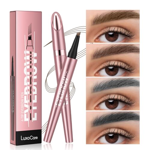 New Four-Tip Microblading Eyebrow Pen - Waterproof Long-Lasting Smudge-Proof, Natural Looking Fine Stroke, Perfect for Women's Perfect Brows and Defined Eye Eyebrow Makeup