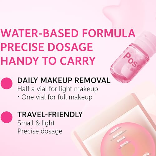 Natural Makeup Remover OLI,Makeup Remover OLI Mini and Gentle Cleansing Remover Oil for All Skin Types-Nourishing and Gentle,Individually Packaged -Travel-Friendly(Camellia & Rose 40 Pcs)