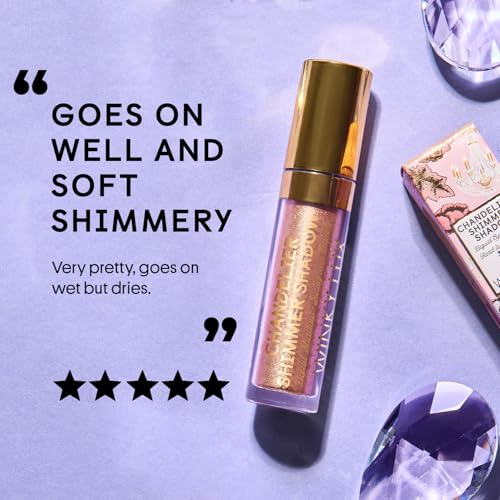 Winky Lux Chandelier Shimmer Cream Eyeshadow - Liquid Glitter Eyeshadow, Long Lasting Crease Free, One Swipe Coverage and Sparkle, Gold, Bottle Pop