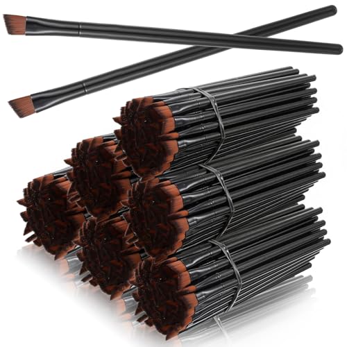 300PCS Disposable Angled Eyebrow Brushes, Bulk Brow Tint Brushes, Eye Makeup Brush Eyeliner Brush Tinting Flat Tapered Eyebrow Concealer Brush for Women Girls Salon Beauty Cosmetic Tool