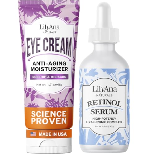 LilyAna Naturals Eye Cream 1.7oz and Retinol Serum 1oz Bundle