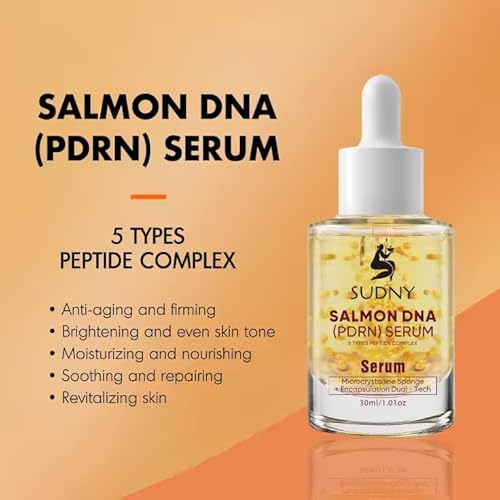 Salmon DNA PDRN Face Serums - Glow Serum with Niacinamide, Hyaluronic Acid, Collagen, Vitamin C & Peptides - Hydrating, Brightening & Firming Serum for Radiant, Smooth & Balanced Skin