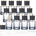 12 Pcs 30/50/100ml Empty Glass Perfume Bottles Bulk Pack for Perfume Makers Refillable Atomizer Cologne Bottles DIY Vintage Fragrance Packaging Glass Bottling Supplies (Black,30 ml)
