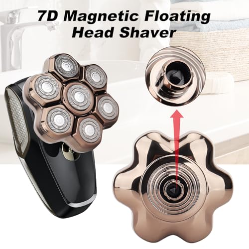 7 Blades Shaver Head - Men's Electric 7D Shaver Replacement Heads Universal Magnetic Replacement Blade Head Electric Razor for men,2 Pack