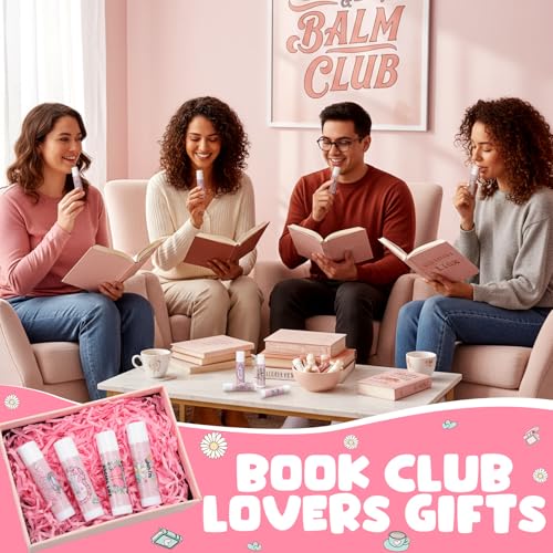 32 Pcs Book Club Lovers Gifts Bookish Book Lip Balms Party Supplies Librarian Bookworms Readers Set for Women Men Small Gifts for Books Club Members