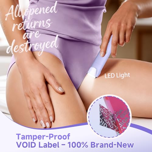 Bikini Trimmer for Women, Shaver for Private Area, 3 in 1 Electric Razors for Leg Body Armpit Pubic Hair Shaving, Ceramic Blade,Smooth Gentle Shave,USB-C Charge Dock,Cordless and Rechargeable (Purple)