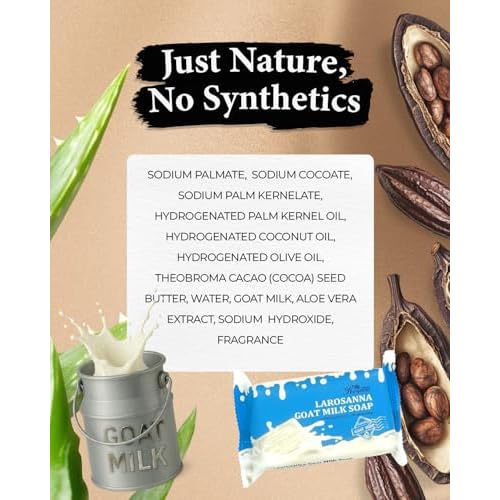 Australian Goat Milk Soap,Helps Moisturize,Smooth & Cleanse Skin,Triple-milled Bar Soap with Cocoa Butter,Aloe Vera and Pure Plant Oil,Body Soap Bars 6.3 oz for Adults & Babies,Pack of 1