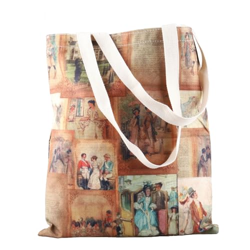 WCGXKO Vintage Romance Bookish Gift Tote Bag Book Bag for Classic Novel Lover