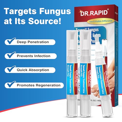 Toenail Fungus Treatment Extra Strength - DR.RAPID Toenail Fungus Treatment Pen with 25% Undecylenic Acid & Tolnaftate, Ideal for Nail Repair for Damaged Nails Toenail Fungus 5ml/0.18FLOZ 3Pcs