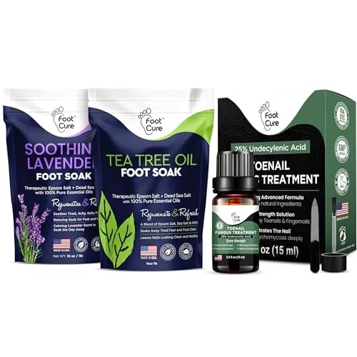 Tea Tree Oil & Soothing Lavender Foot Soak with Epsom Salt - Best Toenail Treatment & Softens Calluses & Toe Nail Repair Solution