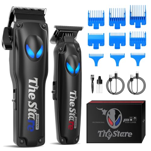 SUPRENT Hair Clippers for Men Professional ? 7500 RPM Cordless Hair Cutting Kit, Electric Clippers and Trimmer Combo Set, Rechargeable Haircut Kit for Barber & Home Use£¨Silver£©