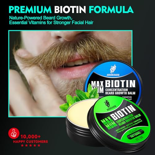 2 Pack Beard Balm for Men ? Sandalwood & Unscented ? Biotin Beard Conditioner for Softening, Styling & Supporting Beard Growth ? Gift Set for Father¡¯s Day, Anniversaries & Christmas
