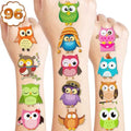 101 PCS Owl Night Birds Temporary Tattoos Themed Birthday Party Decorations Favors Supplies Decor Cute Wisdom Kawaii Intelligent Tattoo Stickers Gifts For Game Boys Girls Classroom School Prizes