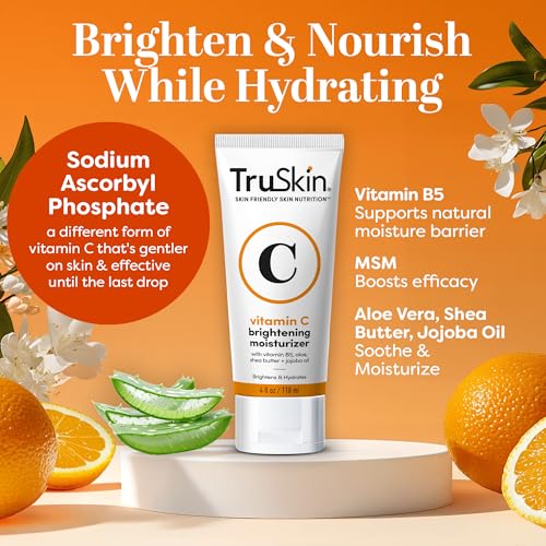 TruSkin Super C Duo - Vitamin C Plus Super Serum, 1 fl oz & Vitamin C Brightening Moisturizer, 2 fl oz - Two-Step Anti Aging Skin Care Set for Hydrated, Smooth & Firmer-Looking Skin