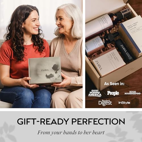ZAAINA Spa Gifts for Women - Valentines Day Gifts for Her, Relaxaing Spa Gift Basket, Pampering At Home Natural Bath & Body Self Care Spa Package for Mom Wife, Birthday Gifts for Women