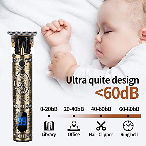 Beard Trimmer Hair Clippers for Men, Professional T-Blade Trimmer Cordless Rechargeable Hair Edgers Clippers Electric Beard Shaver with LED Display