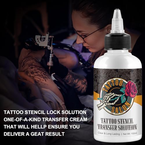 2 Pack Tattoo Stencil Transfer Gel Solution, Professional Tattoo Stencil Gel, Stencil Magic Cream, Tattoo Application Solution for Transfer Paper Machine Stencils, Clear & Long-Lasting