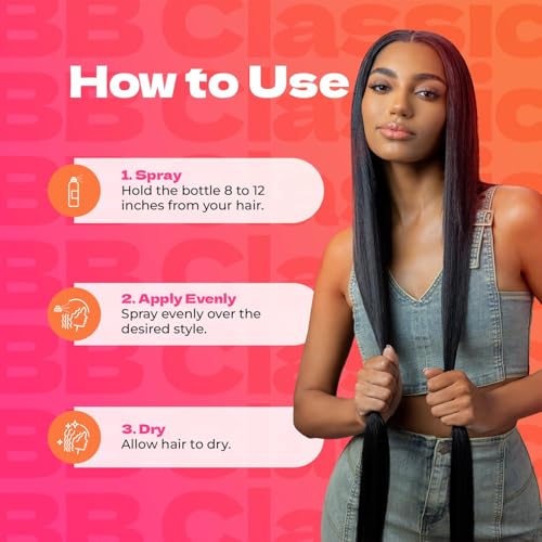 Bronner Bros Pump It Up Styling Spritz Gold 80% ? Fast-Dry Hair Spray Extra Hold with Vitamin B5 & Silk Protein - Maximum Hold Finishing Spritz Hairspray, Adds Shine, Nourishes, No Build-up - 8oz