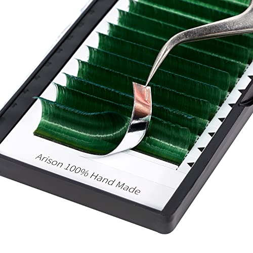 Colored Eyelash Extensions Easy Fan 8-15mm Mixed Dark Green D Curl Easy Fanning 0.07mm Self Premade Volume Lash
