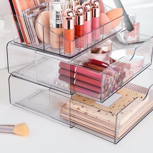 Vtopmart 4 Pack Storage Drawers and 3 Tier Makeup Organizer