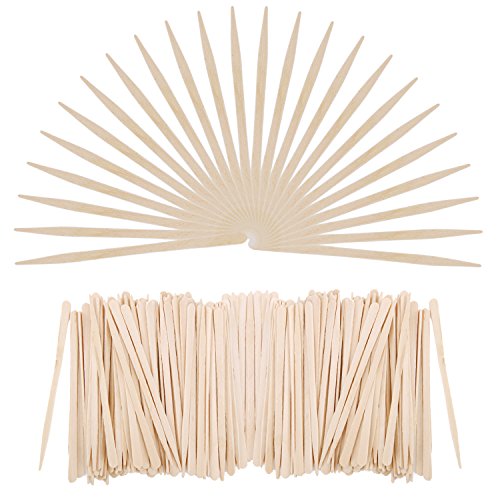 500 Pieces Wooden Wax Sticks Waxing Spatula Applicators Wood Craft Sticks for Body Eyebrow Legs Face Hair Removal (Small and Large)