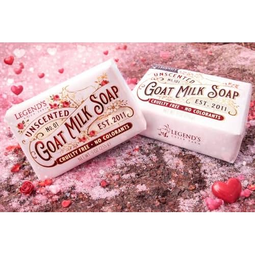 Legend's Creek Farm Goat Milk Soap - Triple Milled Cleansing Moisturizing Bar for Hands and Body - 9 Oz Creamy Lather, Nourishing, Natural Soap for Sensitive Skin (Unscented, Pack of 1)