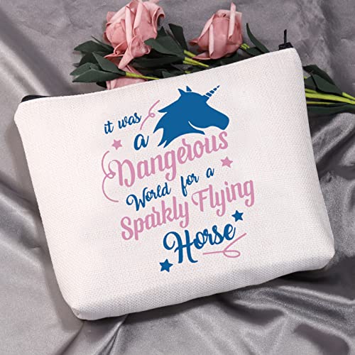 MEIKIUP Keeper of the Lost Sylveny Inspired Gift Book Lover Cosmetic Bag Organizer Pouch KOTLC Gift Bookish Gift Reader Gift (Flying Horse Bag)