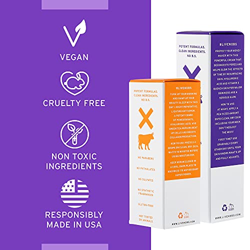 No Bad Stuff - Fresh + Smooth Duo - Vitamin C + E Serum & Retinol Night Cream, Boosts, Hydrates, and Reduces Wrinkles & Dark Spots (1 fl oz each)