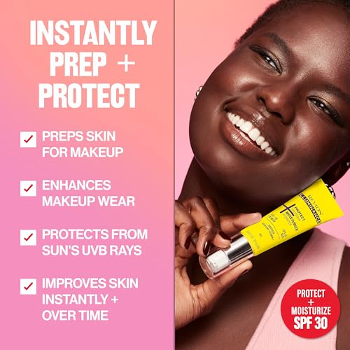 Revlon Illuminance Moisturizing Primer with SPF 30, Face Makeup Primer with Sunscreen, Squalane & Vitamin E, No White Cast, Transparent Finish, 003, 0.95 fl oz