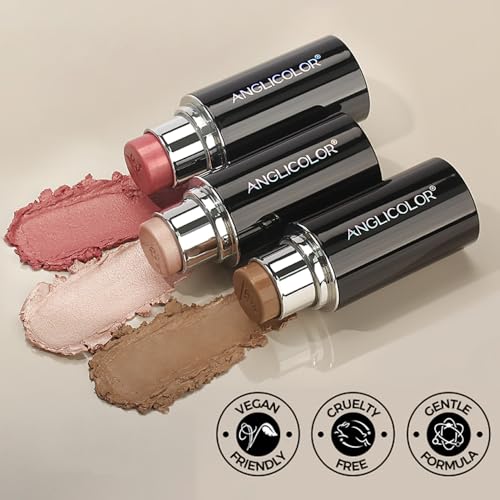 Glow Highlighter Stick, Long Lasting Luminous Satin Shimmer Dewy Finish Cream Highlight Makeup Sticks for Older Women, Blendable and Buildable, #1 Mature Highlighter