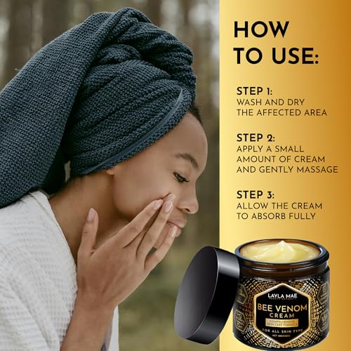 Layla Mae Bee Venom Skin Care Cream - Wrinkle Care Firming for Skin Elasticity Cream - Natural Care for Skin Imperfection