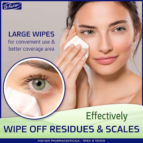 Dr. Fischer Eyelid Wipes - Purified, Non-Irritating, Pre-moistened Eye Wipes for Cleansing Sensitive Skin. Hypoallergenic Make-up Remover (Pack of 2)