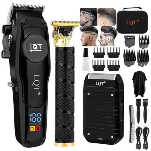 Professional Hair Clippers for Men,Professional Barber Clippers and Trimmer Set,Mens Cordless Clipper, Electric Hair Cut Machines,Cordless Mens Grooming Kit for Face, Hair, Gifts