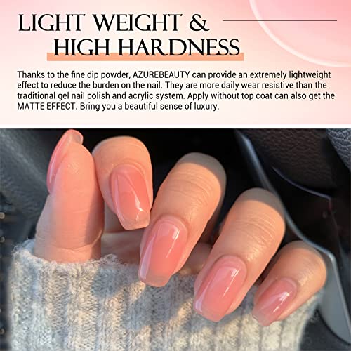 AZUREBEAUTY 4+4 Dip Powder Liquid Set & Summer Jerry Translucent 6 Colors Dip Powder Nail Kit for French Nail Art Manicure DIY Salon Gift