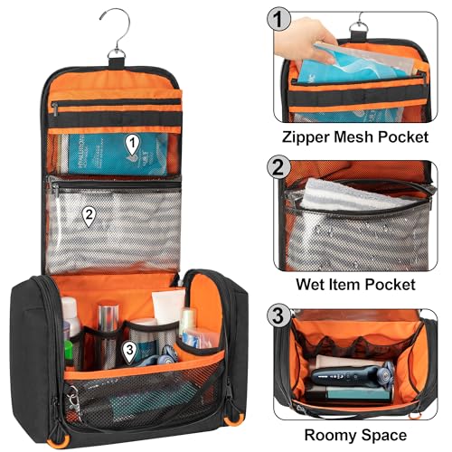 Tactical Toiletry Travel Bag for Men, Dopp Kit Shaving Organizer Case for Toiletries, Shower and Grooming Care Accessories