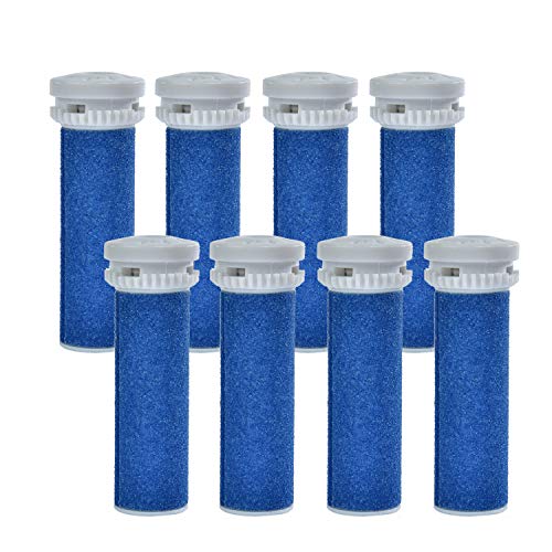 8 Pack Blue Replacement Roller Compatible with Scholl Express Pedi Foot Smoother-Extra Coarse