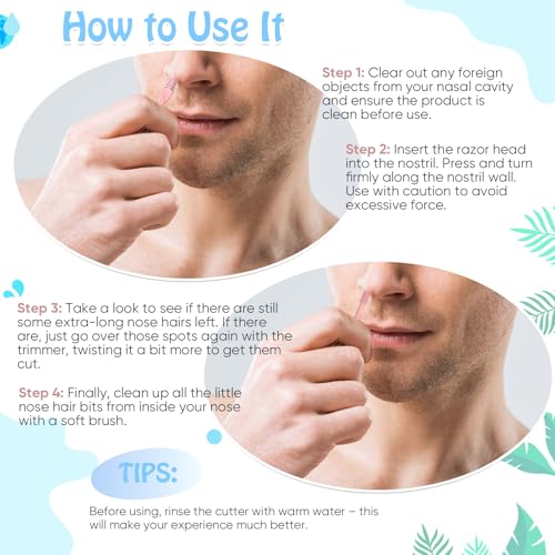 24 Pcs 2-in-1 Nasal Hair Cutter Double Sided Nose Hair Trimmer Bulk for Women Men Portable 360¡Æ Rotating Manual Nose Nasal Knife Soft Cleaning Brush Box Package Multicolor