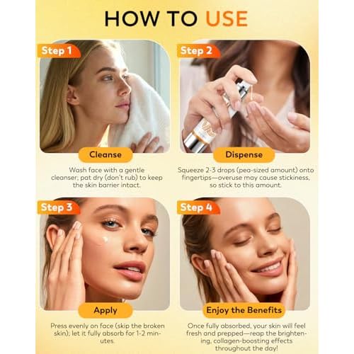 HANYWIL 20% Super Vitamin C Serum for Mature Skin, Targets Age Spot & Wrinkle Reduction with Hyaluronic Acid, Hydrating Anti-Age Serum 1.7fl oz