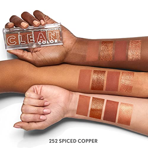 COVERGIRL Clean Fresh Clean Color Eyeshadow Palette, Shimmer Finish, Vegan Formula - Spiced Copper, 4g (0.14 oz)