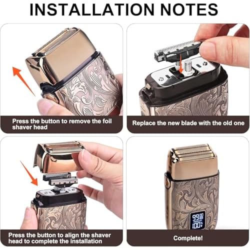 Ufree Replacement Foil and Cutter, 3 Blade Design Razor Head Compatible with Ufree 2618 Foil Shaver