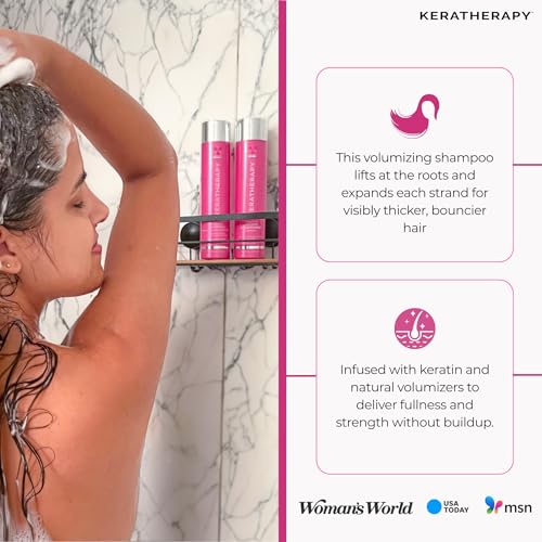 Keratherapy Keratin Infused Volume Shampoo, 10.1 fl oz, 300 ml - Volume Shampoo for Thin Hair - Kerabond Technology with Hemp Seed Oil, Indian Laurel Extract, Sea Kelp & Hydrolyzed Silk