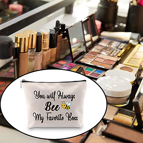 BLUPARK BOSS Coworker Leaving Gifts You'll Always Bee My Favorite Boss Makeup Bags Women Colleague Going Away Gifts (BEE BOSS)