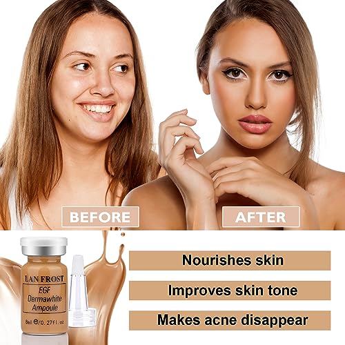 BB Pigment Serum Starter KitHyaluronic Acid Serum Foundation Skin Care Kit 8ml 12pcs, contains Niacinamide, Semi-Permanent Pigments Brown Concealer Darkest Tone Anti-Aging Foundation #6